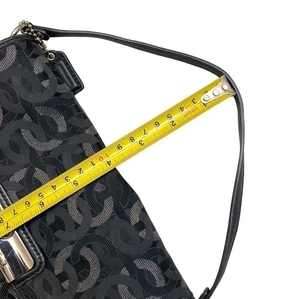 Coach Kirsten chainlink optic lurix mini bag wristlet in black